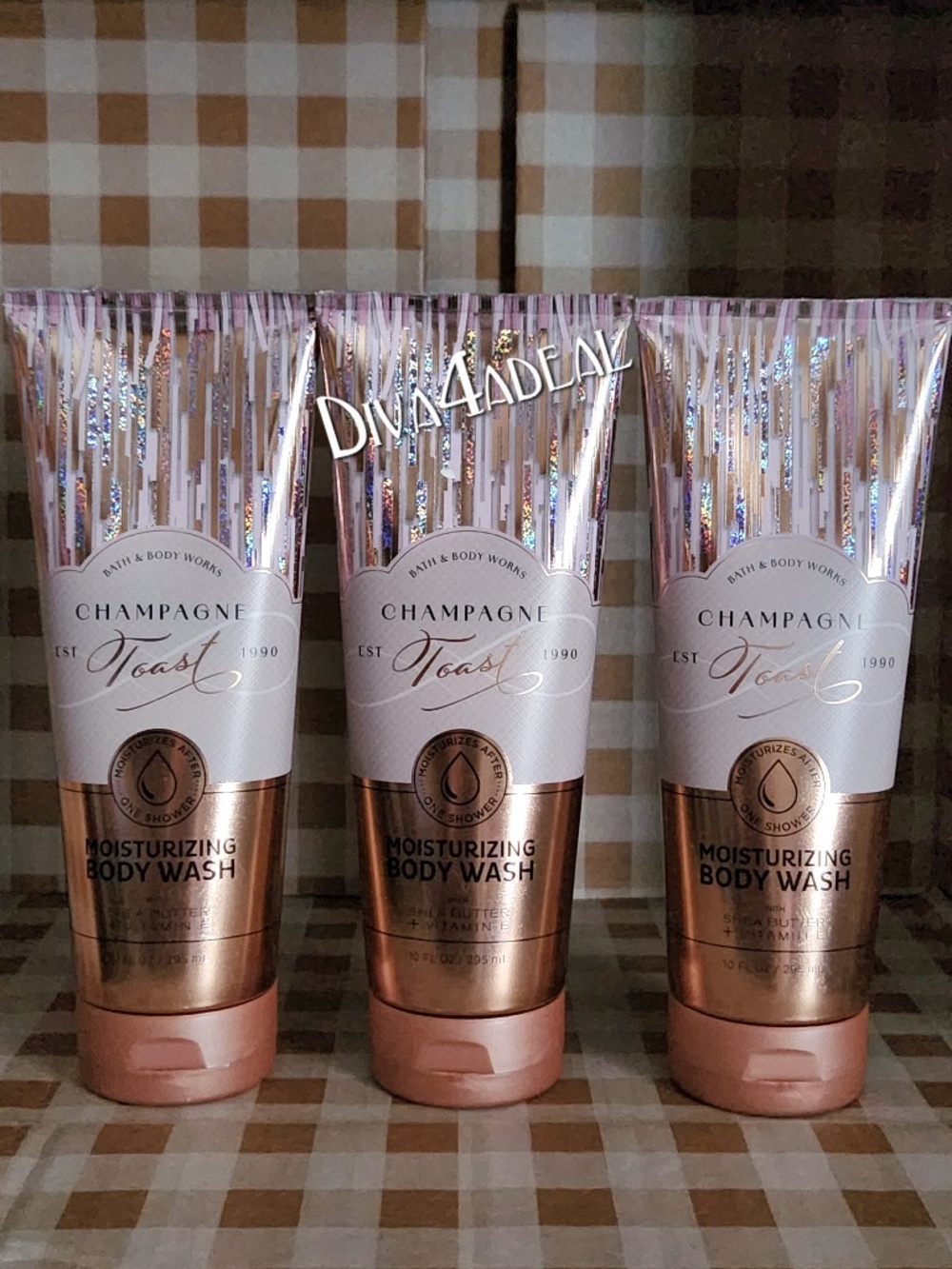 3x Bath & Body Works CHAMPAGNE TOAST Body Wash Collection Set Lot Bundle